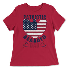 Patriotic Bearded Dad 4th of July Dad Patriotic Grunge graphic - Women's Relaxed Tee - Red