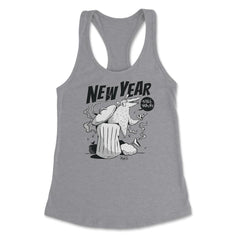 Anti-New Year Opossum Funny Possum in Trash Eating Pizza graphic - Heather Grey