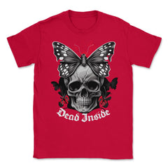 Floral Butterfly Skull Aesthetic Dead Inside Goth Skull product - Red