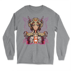 Mecha Cyborgs Anime Girl Cyberpunk Fashion design - Long Sleeve T-Shirt - Grey Heather