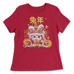 Chinese New Year of the Rabbit 2023 Dragon Costume design - Women's Relaxed Tee - Red