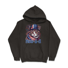 4th of July Mew-S-A Pawsitively Patriotic Cat graphic - Hoodie - Black