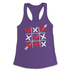 Tic Tac Toe Valentine's Day XOXO Hearts & Crosses graphic Women's - Purple