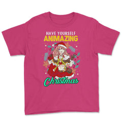 Animazing Christmas Santa Anime Girl with Poinsettias Funny product - Heliconia