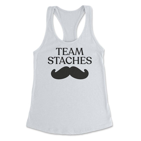 Funny Gender Reveal Announcement Team Staches Baby Boy graphic - White