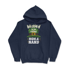 Blessed to be Called Mom & Nany Leprechaun Hat Saint Patrick graphic - Navy