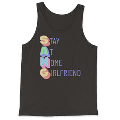 Stay at Home Girlfriend Funny Social Media Trend Meme print - Tank Top - Black