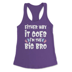 Funny Either Way It Goes I'm The Big Bro Gender Reveal print Women's - Purple