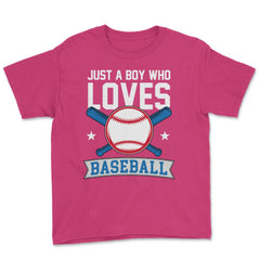 Funny Just A Boy Who Loves Baseball Pitcher Catcher Batter design - Heliconia