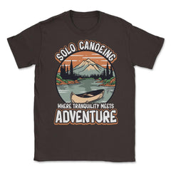 Solo Canoeing Where Tranquility Meets Adventure Canoeing print Unisex - Brown