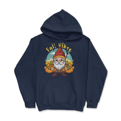 Fall Vibes Cute Gnome with Pumpkins Autumn Graphic product - Hoodie - Navy