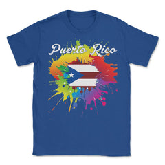 Puerto Rico Flag Pride Gay Color Splash graphic Unisex T-Shirt