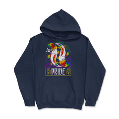Gay Zodiac LGBTQ Zodiac Sign Pisces Rainbow Pride print Hoodie - Navy