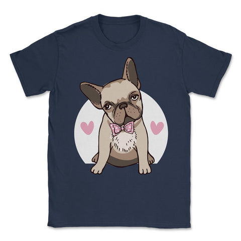 Cute French Bulldog With Hearts Bow Tie Frenchie Pet Owner design - Navy