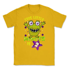 This Little Monster is Two Funny 2nd Birthday Theme design Unisex - Gold