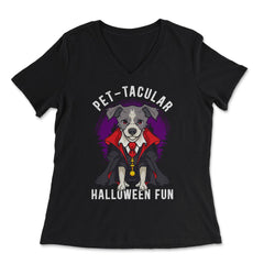 Pet-tacular Dog Halloween Design Graphic For Dog Lovers design - Women's V-Neck Tee - Black