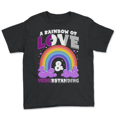 Asexual A Rainbow of Love & Understanding design Youth Tee - Black
