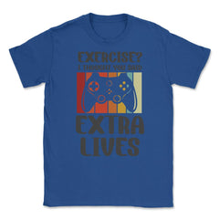 Funny Gamer Vintage Exercise Thought You Said Extra Lives graphic - Royal Blue