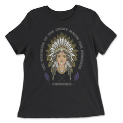 Chieftess Peacock Feathers Motivational Native Americans design - Women's Relaxed Tee - Black