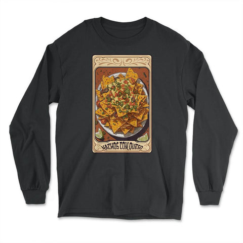 Nachos con Queso Tarot Card Mystical Magic design - Long Sleeve T-Shirt - Black