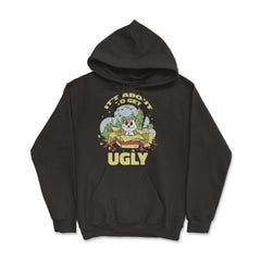 It's About to Get Ugly Funny Saying Christmas Tree & Cat print - Hoodie - Black