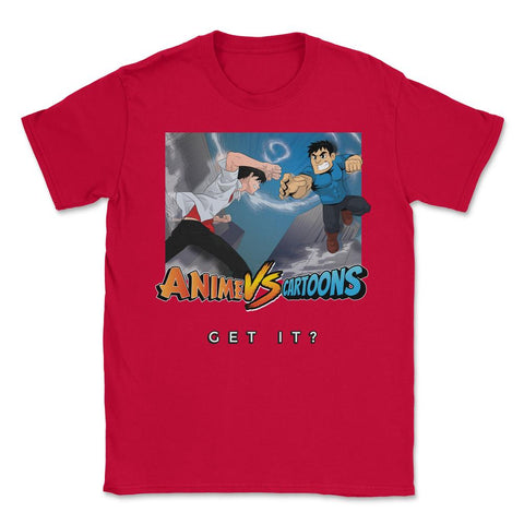 Anime Vs Cartoons Side By Side Difference For Anime Lovers product - Red