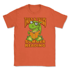 Summer Reading 2021 Tails & Tales Funny Kawaii Dinosaur print Unisex - Orange
