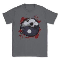 Ying Yang Wolf Japanese Wolf Art Theme Grunge Style graphic Unisex - Smoke Grey