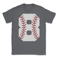 Funny 8th Birthday Baseball Eight Years Old Baseball Lover design - Smoke Grey