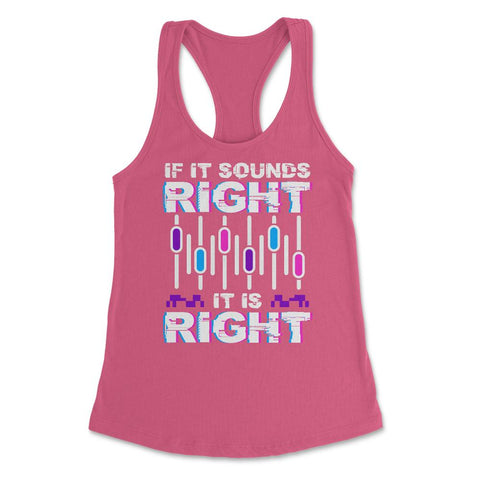 Faders Glitched Style For Music Producer print Women's Racerback Tank