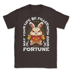 Chinese New Year of the Rabbit Chinese Aesthetic print Unisex T-Shirt - Brown