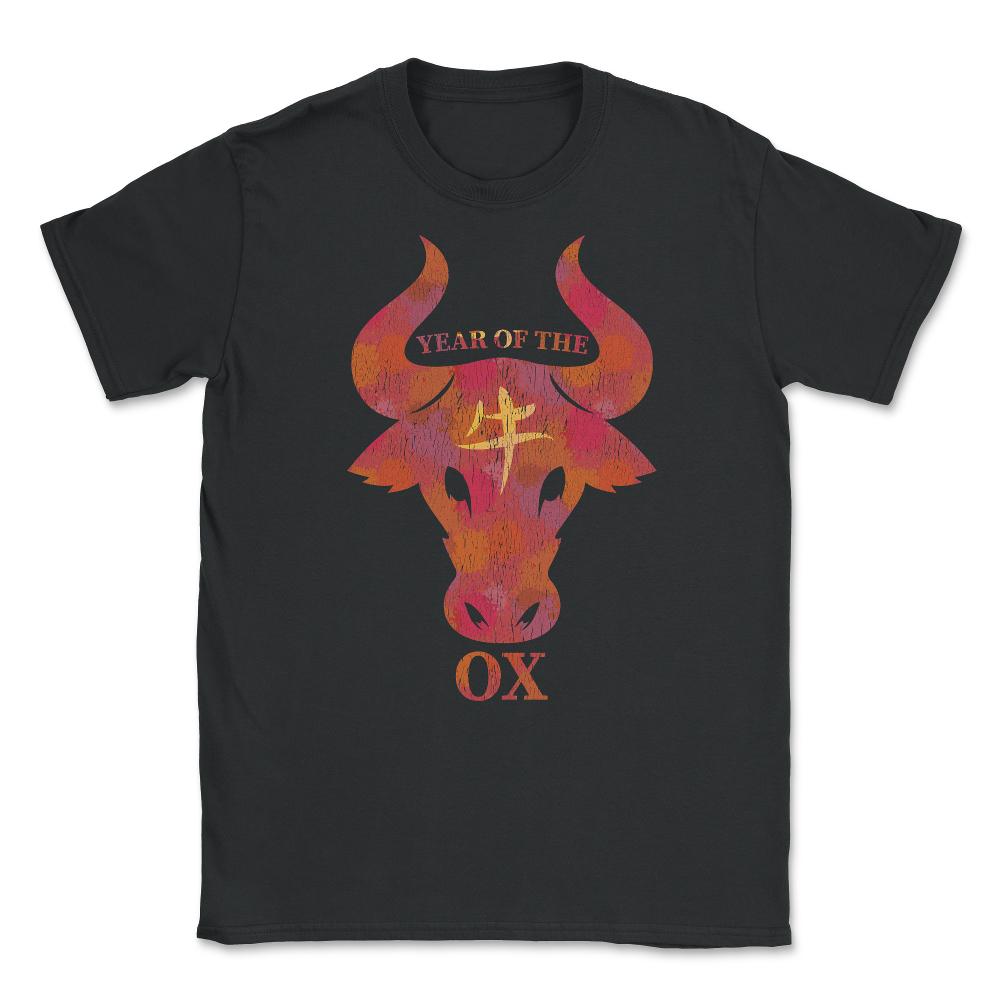 Year of the Ox Watercolor Design Grunge Style product Unisex T-Shirt