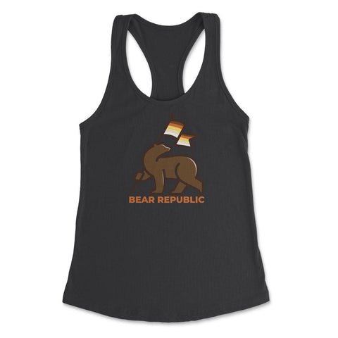 Bear Republic Brotherhood Flag Bear Gay Pride print Women's Racerback