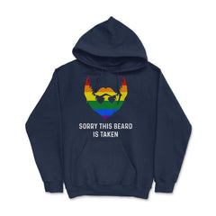 Sorry This Beard is Taken Gay Rainbow Flag Funny Gay Pride graphic - Navy