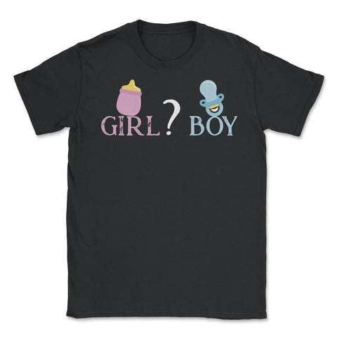 Funny Girl Boy Baby Gender Reveal Announcement Party print Unisex - Black