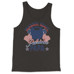 Bearded, Brave, Patriotic Papa 4th of July Independence Day design - Tank Top - Black