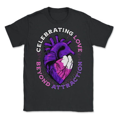 Asexual Pride Celebrating Love Beyond Attraction design - Unisex T-Shirt - Black
