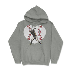 Baseball Heart Batter Hitter Baseball Player Fan Coach product Hoodie - Grey Heather