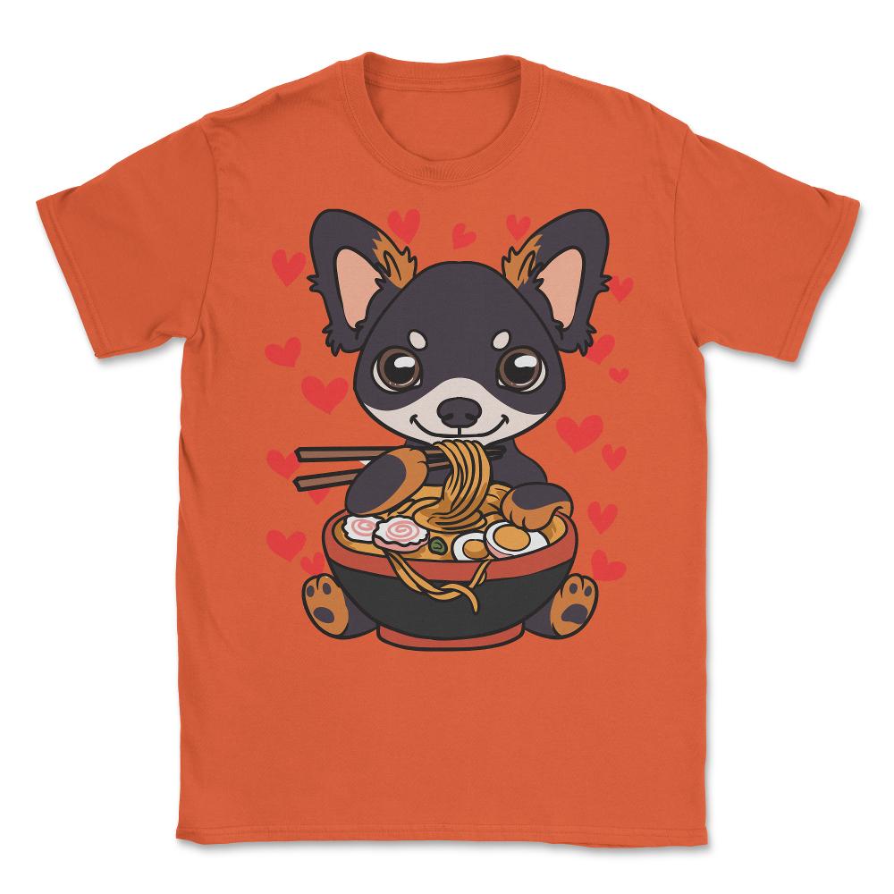Chihuahua eating Ramen Cute Puppy Eating Noodles Gift product Unisex - Orange
