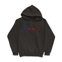 Baseball Lover Heartbeat Pitcher Batter Catcher Funny graphic Hoodie - Black