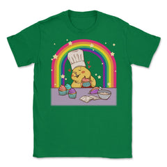 Rainbow Gay Guinea Pig Baker Funny Cute Pride Gift design Unisex - Green