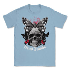 Floral Butterfly Skull Aesthetic Dead Inside Goth Skull product - Light Blue