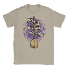 Halloween Witch Broom Fun Gift print Unisex T-Shirt - Cream