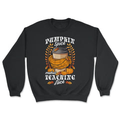 Pumpkin Spice Makes Teaching Nice Fall Leaves Teacher print - Unisex Sweatshirt - Black