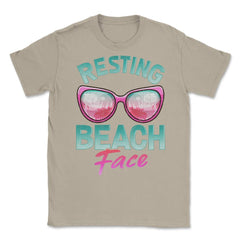 Resting Beach Face Summer Vacation Women print Unisex T-Shirt - Cream