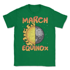 March Equinox Sun and Moon Cool Gift product Unisex T-Shirt - Green