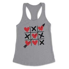 Tic Tac Toe Valentine's Day XOXO Hearts & Crosses design Women's - Heather Grey
