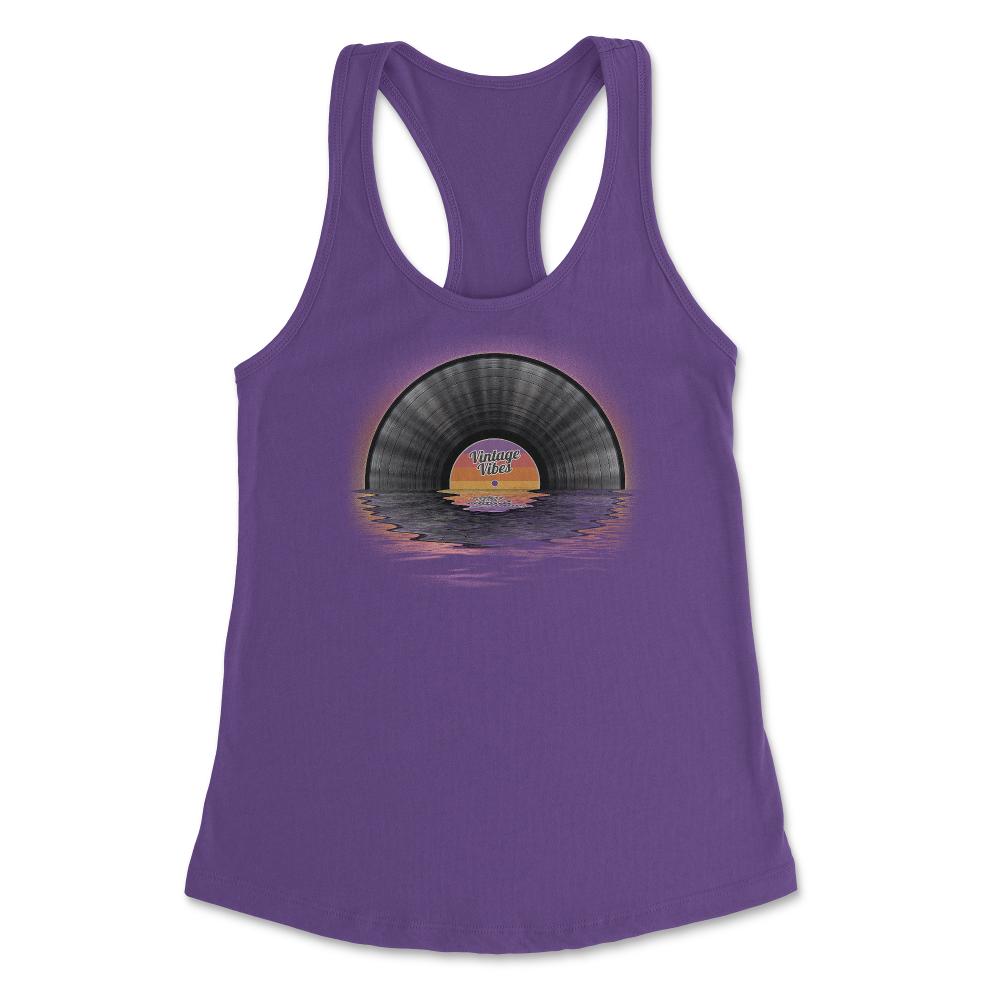 Retro Vintage Vinyl Sunset Reflection LP Vinyl Record graphic Women's - Purple