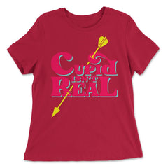 Anti-Valentine’s Day Cupid Isn't Real print - Women's Relaxed Tee - Red
