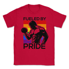 Fueled by Pride Gay Pride Iron Guy2 Gift product Unisex T-Shirt - Red